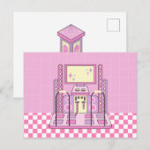 Pink Game Player Arcade Dance Machine Postkarte (Vorne/Hinten)
