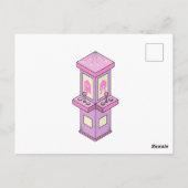 Pink Game Player Arcade Dance Machine Postkarte (Rückseite)