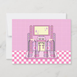 Pink Game Player Arcade Dance Machine Postkarte