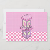 Pink Game Player Arcade Dance Maschine Babydusche Einladung (Rückseite)