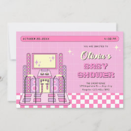 Pink Game Player Arcade Dance Maschine Babydusche Einladung