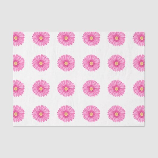 Pink Garbera Blume Muster Gewebe Papier (Vorderseite)