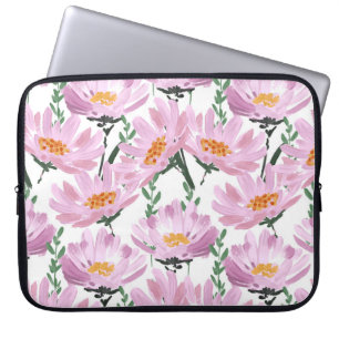 Pink Garden Blume: HandGezeichnet Nahtlos. Laptopschutzhülle