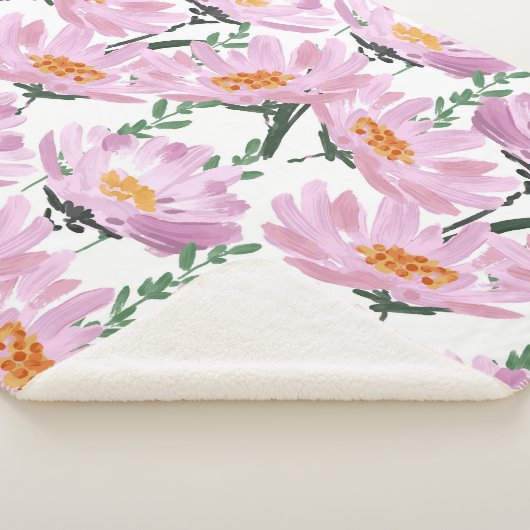 Pink Garden Blume: HandGezeichnet Nahtlos. Sherpadecke (3/4)