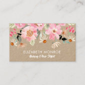 Pink Garden Blume Salon Makeup Haar Stylist Visitenkarte (Vorderseite)