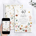 Pink Garden Blumenkalligraphie 40. Geburtstag Einladung<br><div class="desc">Feiern Sie einen besonderen Meilenstein mit unserer schönen rosa Gartenblumenkalligraphie 40. Geburtstagseinladung! Dieses einzigartige und prächtige Design ist perfekt für jeden 40. Geburtstag - geben Sie Ihren Gästen eine besondere Einladung, die sie nicht vergessen werden. Die Vorderseite der Einladung hat lebendige Aquarellfarben-Blume, in einem natürlichen Bio Flachbild-Design. Die Rückseite ist...</div>