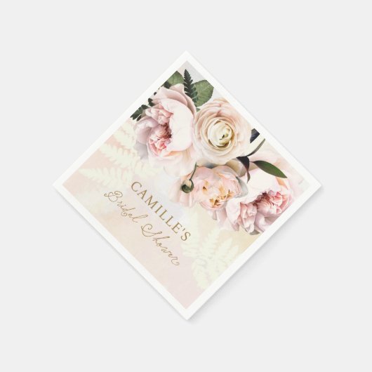 Pink Garden Brautparty Paper Napkin Serviette (Ecke)
