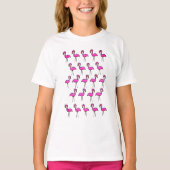 Pink Garden Flamingo Pattern Girl's T - Shirt (Vorderseite)