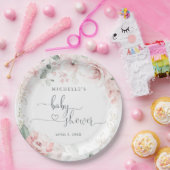 Pink Garden Floral Baby Dusche Papier Teller (Party)