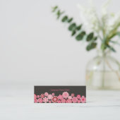 Pink Garden Gray Skinny Business Visitenkarte (Stehend Vorderseite)