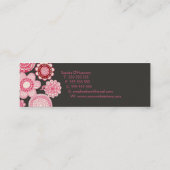 Pink Garden Gray Skinny Business Visitenkarte (Rückseite)