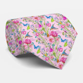 Pink Garden Neck Tie Krawatte (Gerollt)