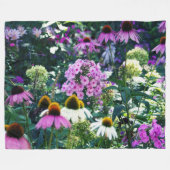Pink Garden Phlox Landschaft mit Kone-Blume Fleecedecke (Vorderseite (Horizontal))