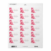 Pink Garden Rose Adressetikett (Vorne)