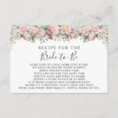 Pink Garden Rose Blumenkohl Brautparty Rezept Kart Begleitkarte (Vorderseite)