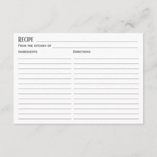 Pink Garden Rose Blumenkohl Brautparty Rezept Kart Begleitkarte (Rückseite)