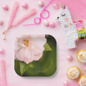 Pink Garden Rose Square Designer Papiere Teller (Party)