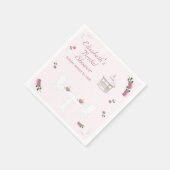 Pink Garden Tea-Party Brautparty Serviette (Ecke)