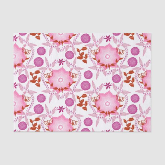 Pink Garden Tissue Paper Seidenpapier (Vorderseite)