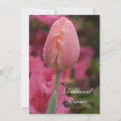 Pink Garden Tulip Hochzeit Probe Dinner einladen Einladung (Vorderseite)