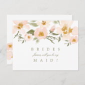 Pink Gardenia Wasserfarbe wirst du meine Bridesmai Einladungspostkarte (Vorne/Hinten)