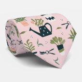 Pink-Gärtnermuster Krawatte (Gerollt)