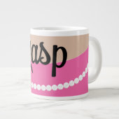 Pink *Gasp und Klammer Perlen Jumbo Tasse (Vorderseite Rechts)