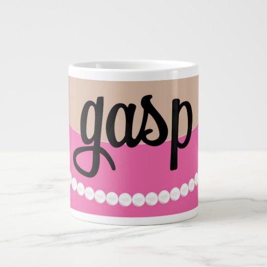 Pink *Gasp und Klammer Perlen Jumbo Tasse (Vorderseite)