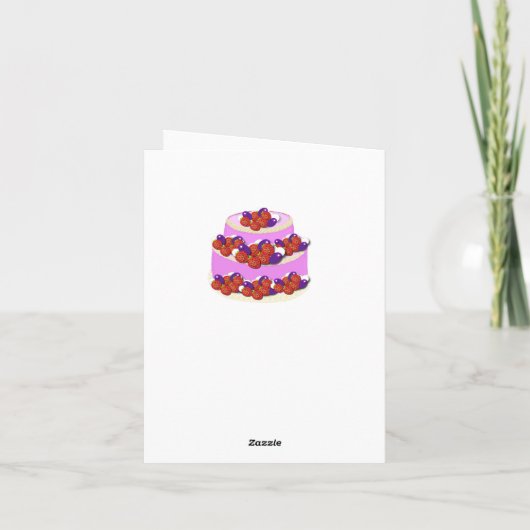 Pink Gateaux bearbeitet Geburtstag Karte (Rückseite)