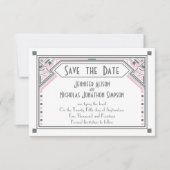 Pink - Gatsby Art Deco Wedding Save the Date (Vorderseite)