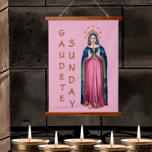 Pink Gaudete Sonntag BVM Advent Wall Tapestes