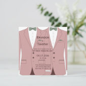 Pink Gay Wedding Einladungen Square (Stehend Vorderseite)