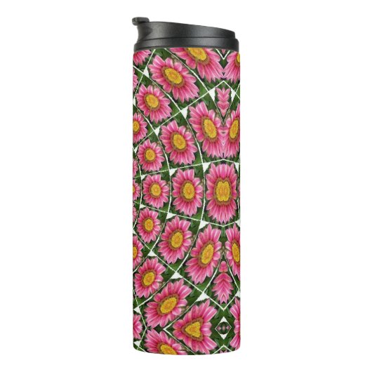 Pink Gazania Thermal Tumbler Thermosbecher (Nach rechts gedreht)