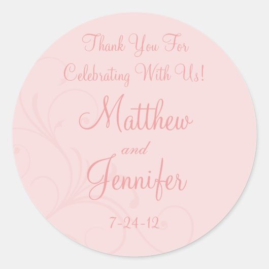 Pink Geblüht Gewohnte Hochzeitstipps Runder Aufkleber (Vorderseite)