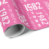 PINK Geboren 1982 Geburtstag Geschenkpapier (Rolleneckpunkt)