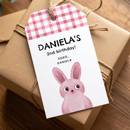 Pink Geburtstagsfeier für Mädchen mit sonniger Aus Geschenkanhänger