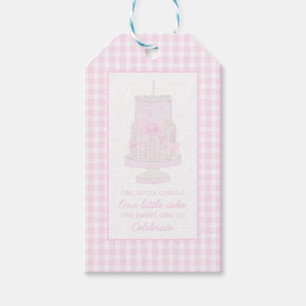 Pink Geburtstagskuchen-Preppy-Markierung Geschenkanhänger