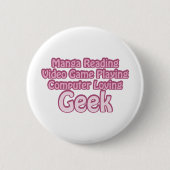 Pink Geek Button (Vorderseite)