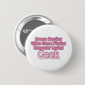 Pink Geek Button (Vorne & Hinten)