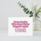 Pink Geek Postkarte (Stehend Vorderseite)