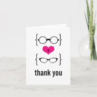 Pink Geeky Brille Danke Karte