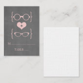 Pink Geeky Glasses Chalkboard Platzkarten (Vorne/Hinten)