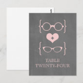 Pink Geeky Glasses Chalkboard Table Postkarte (Vorne/Hinten)