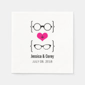 Pink Geeky Glasses Paper Napkins Serviette (Vorderseite)