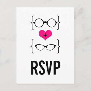 Pink Geeky Glasses UAWG Postcard Einladungspostkarte
