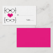 Pink Geeky Glasses Wedding Platzkarten (Vorne/Hinten)