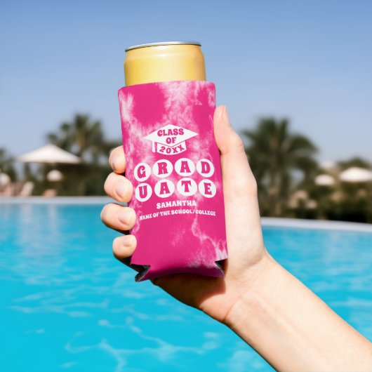 Pink Gefärbte Krawatte Graduation Party Selters Dosenkühler (In Situ Pool)