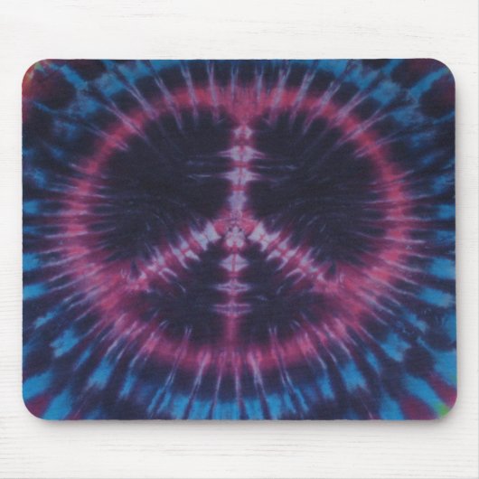 Pink Gefärbte Krawatte Peace Sign Mouse Pad Mousepad (Vorne)