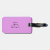Pink geknetete Gepäckmarke + Name, Monogramm Gepäckanhänger (Rückseite horizontal)