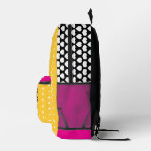 Pink & gelb polka dot & ladybug name bedruckter rucksack (Rechts)